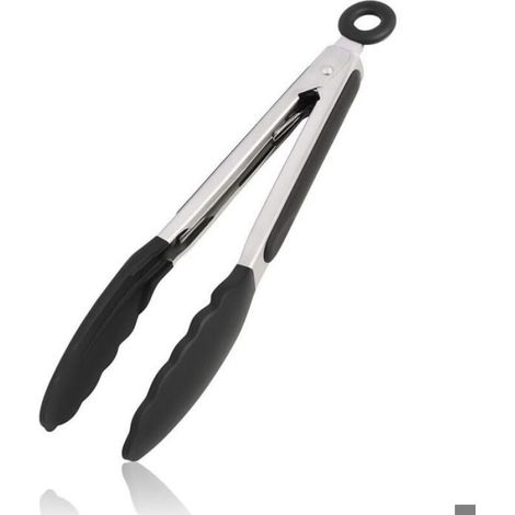 Küchenzange aus Silikon (23 cm), Profi-Küchenzange, hitzebeständige Lebensmittelzange, Heißluftfritteusenzange, Rohrzange (1/5)