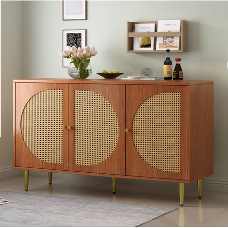 Sideboard Kommode Aufbewahrung 129 8 cm Walnuss OKMYHOME (1/5)