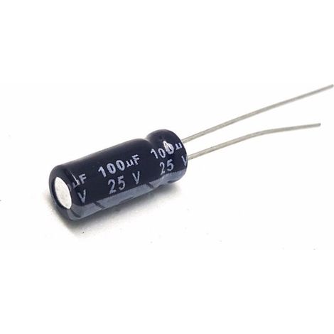 Condensatore elettrolitico 100uf 25vdc Dimensioni 5x11mm Radiale 100mf25v/85