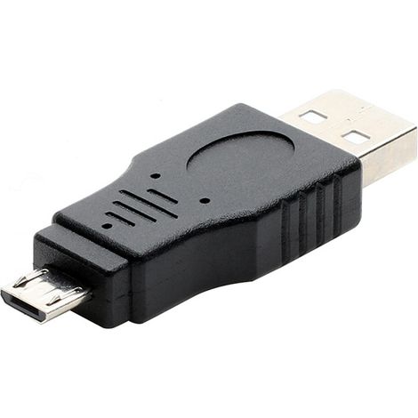 Universal USB to micro 5 pin adapter for charging and data transfer, compatible with Android phone chargers. (1/5)