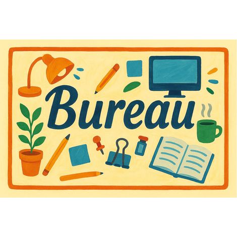Plaque de porte en métal Bureau (1/2)