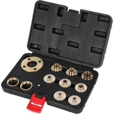 Kit de guías para fresadora, 11 piezas, tamaño imperial, plantilla de latón, adaptador de tuerca de bloqueo y estuche de transporte. (1/5)