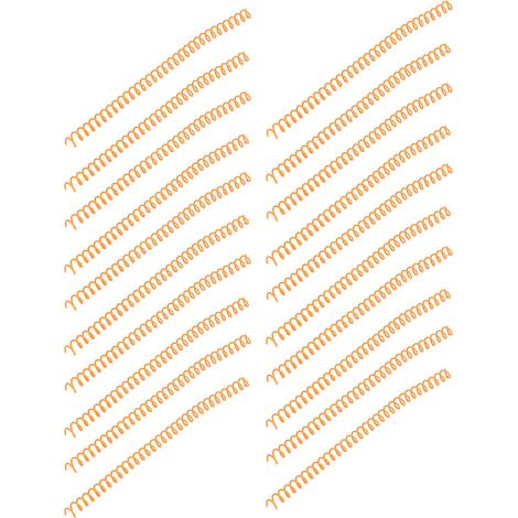 20 spirales de reliure pour 30 feuilles, en plastique ABS, couleur orange. (1/5)
