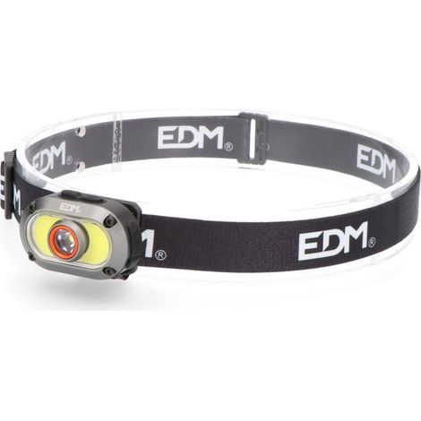 Lampada frontale ricaricabile in alluminio 7w 500lm 2 led 235mah EDM
