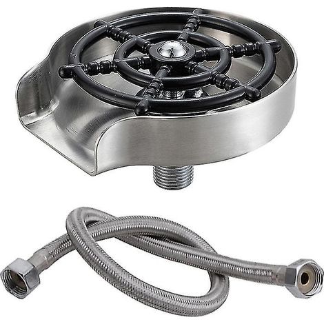 Lave-bouteilles pour robinet de cuisine, accessoires de nettoyage pour lave-verres, rinçage rapide des tasses, unité de rinçage automatique pour évier de cuisine (noir) (1/4)