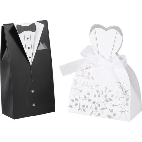 Boîte à bonbons en carton élégante et romantique, idéale pour un mariage ou une fête (1) (1/5)