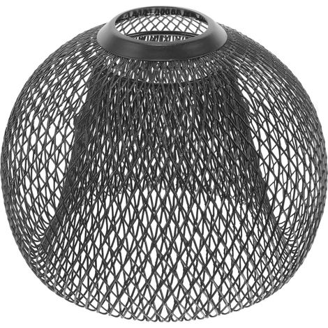 Abat-jour pour Plafonnier en Fer Noir, Boule Géométrique à Maille (1/5)