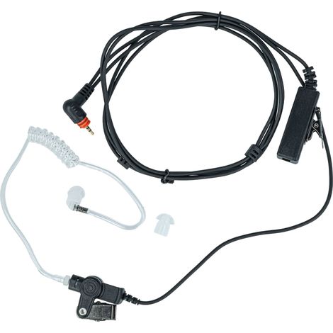 vhbw Headset kompatibel mit Motorola SL7550, SL1K, SL4010, SL1600, SL4000, SL7500, SL1M Funkgerät - transparent, schwarz
