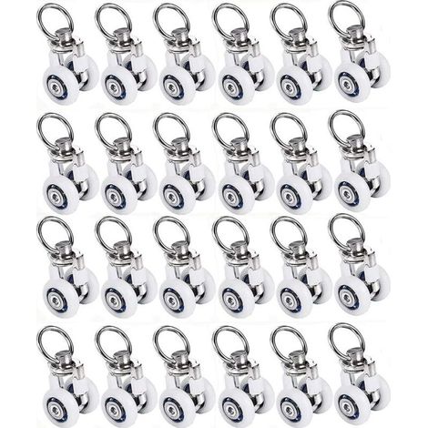 20pcs 38x20mm Rouleaux de Rail de rideau, Poulie Silencieuse,pour Accessoires Rideaux Dans Salles de Bains,Chambres (1/5)
