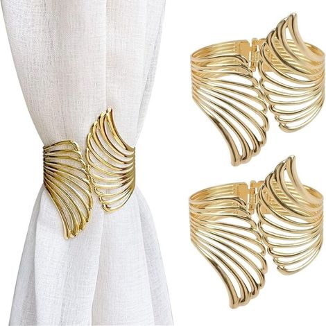 CSPARKV Lot de 2 Embrasses à Rideaux,Boucle de Rideau en Forme de Feuille pour Maison Chambre Salon Bureau (1/5)