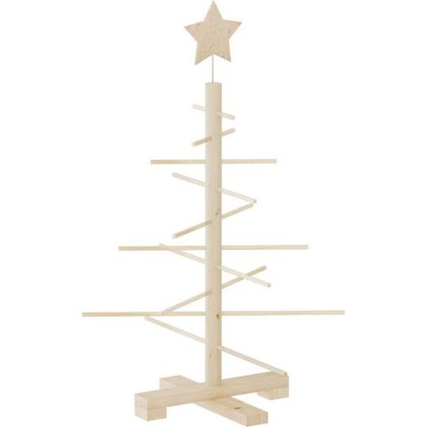 Sapin de Noël - Bois Massif Pin - 75 cm - Décoration Intérieure Extérieure Abritée - 1 Pièce (1/5)