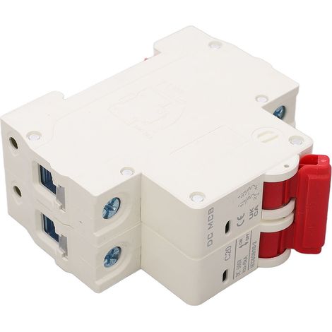 Mini-Modularer DC-Leistungsschalter 20A 500V, 2P, 6000A Abschaltvermögen, kompakter Stromkreisschutz für elektrische Installationen. (1/5)