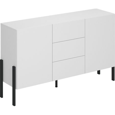 Cómoda Etsore 104, Blanco, Con cajones y puertas, Número de cajones: 0, 90x154x40cm