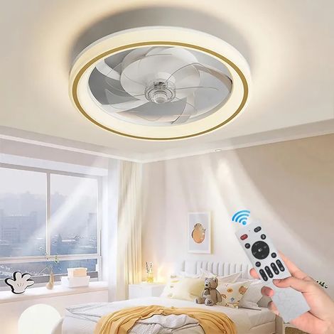 Ventilateur plafonnier LED - PRUMYA - 48 cm - 6 vitesses - 3 températures (dimmable) (1/5)