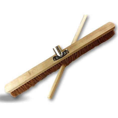 1 Balai Cantonnier Fibre Coco Semelle Bois Douille Métal Manche 28mm Extérieur