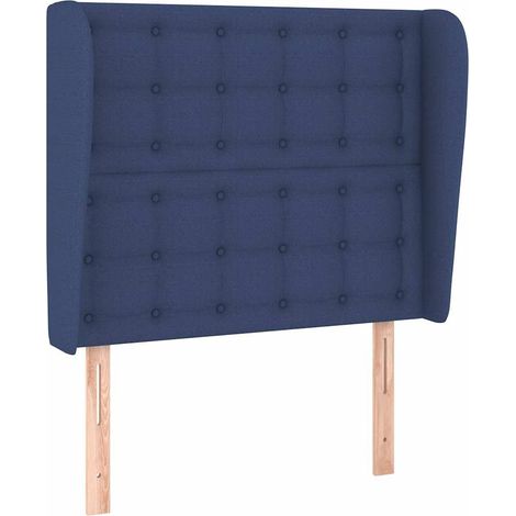 Maison Exclusive - Kopfteil mit Ohren Blau 103x23x118/128 cm Stof (1/5)