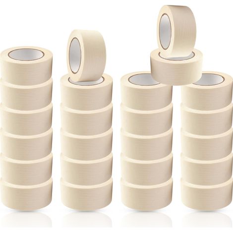Dapetz ® Premium Masking Tape 24 Rolls (75mm X 50m) White Masking Tape Painting Tape for Painters, Decorators Professional DIY Use, Sharp Paint Lines, Crafts and More (1/5)