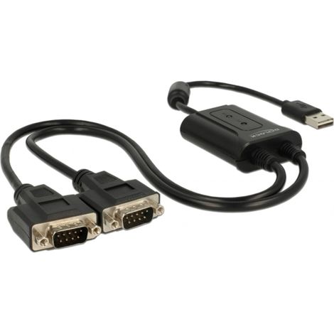 EASY-USB 2.0 Adapterkabel, USB-A Stecker  2x Seriell RS-232 Stecker, Y-Kabel Verwendung:  Verbinden von 2 seriellen RS232-Geräten über USB