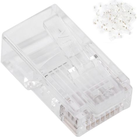 100 connecteurs RJ45 Cat5E dorés pour câbles réseau, routeurs et équipements gaming (1/5)