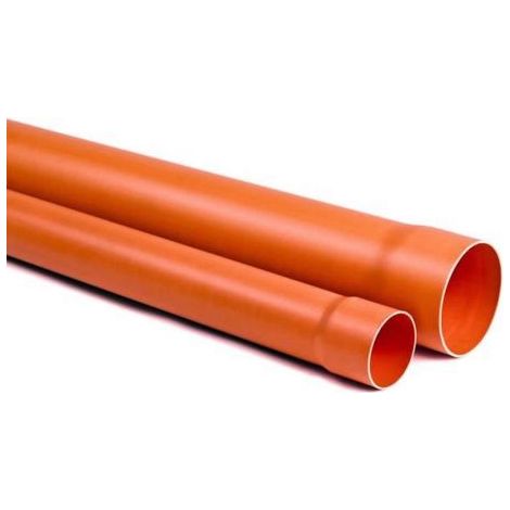 TUBO PVC PLASTICA ROSSA ARANCIO 2 METRI ACQUA FOGNA 63 mm