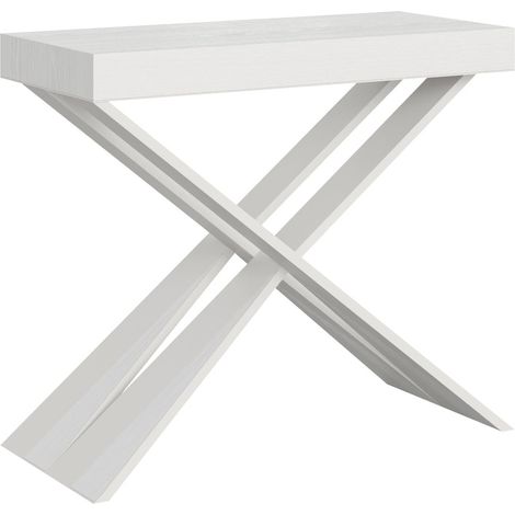 Consolle Allungabile 90-196x40x77 cm in Nobilitato Bianco (1/5)
