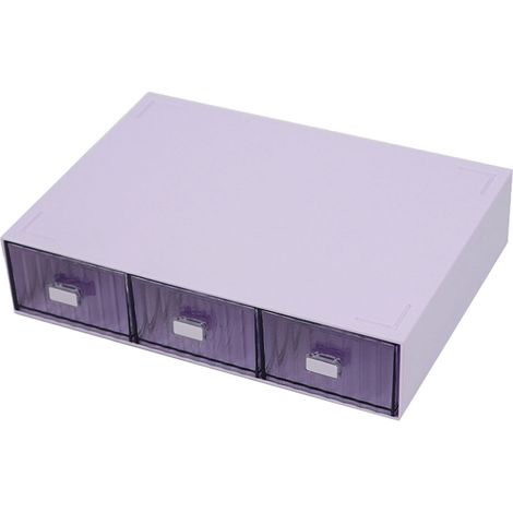 Organiseur de Tiroirs - 3 Niveaux - 23 x 16,5 x 5 cm - ABS Transparent - Pour Bureau École Maison (1/5)