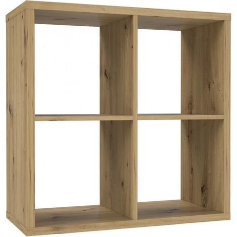 Etagère cube 4 casiers décor bois rustique texturé - CLASSICO (1/4)