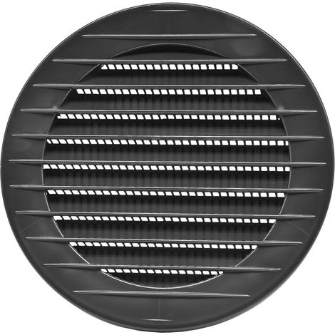 5 runde eingelassene Lüftungsgitter mit Fliegengitter ø100mm ABS Anthrazit