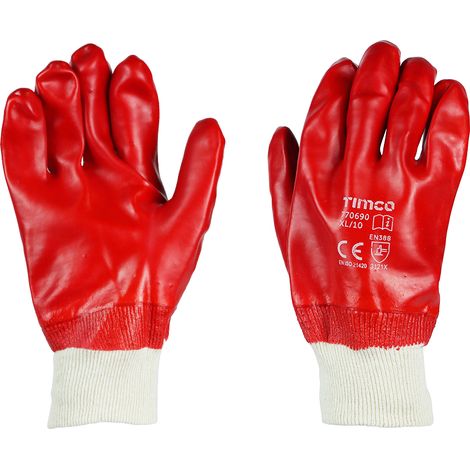 TIMCO PVC Grip PVC Coated Cotton Interlock Gloves - X Large