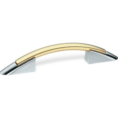 SCHWINN 22088 - Maniglia ad Arco per mobili in zama, Distanza tra i Fori 96 mm, Colore Oro Lucido