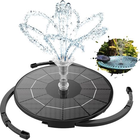 Fontaine Solaire 3.5W avec 12 Buses Pompe Solaire Bassin Exterieur pour Bain d'oiseaux Aquarium Etang Jardin Fontaine（3.5W） (1/5)