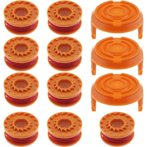 WA00010 Bobine de rechange longue durée pour tondeuses Worx 20 V Ø 1,65 mm/3 m Compatible avec WG150,WG151,WG151.5,WG152,WG153,WG154,WG155,WG155.5,WG156,WG157,WG160,WG160.1,WG160.2,WG163.WG165,WG175, (1/5)