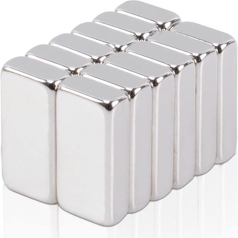 20x10x3mm Aimant Neodyme, 12 Pièces Aimant Rectangulaire Plat Aimants Frigo Magnet pour Tableau Blanc Cuisine Bureaux (1/5)