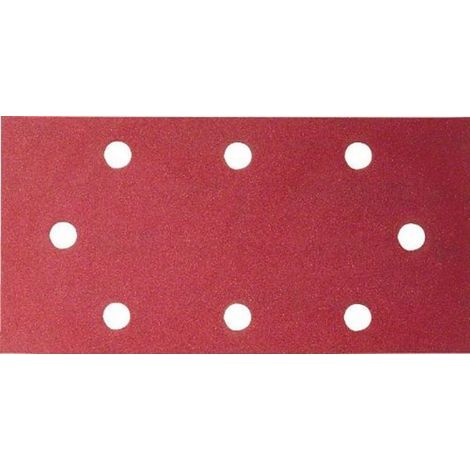 Pack of 10 abrasive sheets, 93 x 185 mm, 240 grit, 8 holes, for orbital sanders, wood, metal (1/4)