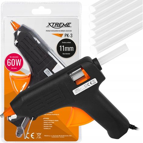 PISTOLA DE PEGAMENTO CALIENTE DE 60 W + 11 REPUESTOS DE 250 BARRAS GRATIS