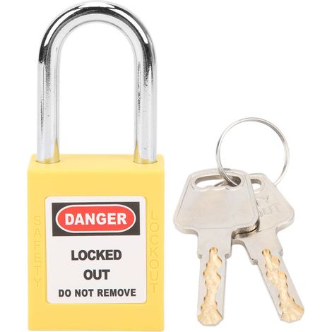 LOTO 38mm Locking Isolation Safety Engineering Padlock for Machine Manufacturing, Yellow (1/5)