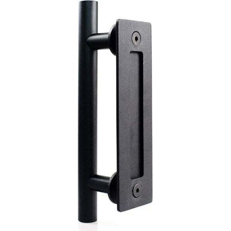 Poignée - Noir de porte coulissante en acier inoxydable, poignée de porte de grange coulissante - Poignée ronde simple (1/4)