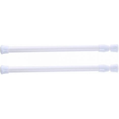 FENOPLASTICALot de 2 tringles à rideau de douche télescopiques, sans perçage, pour douche, baignoire, armoire, blanc, largeur 30-50 cm (1/5)