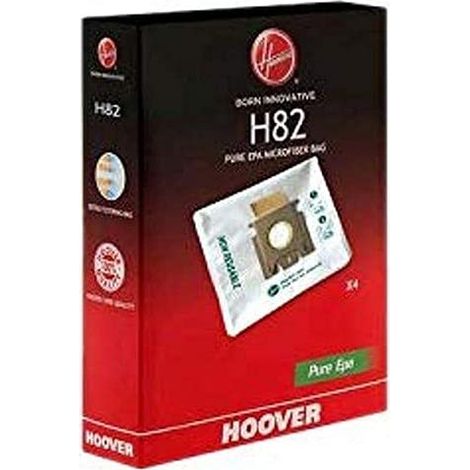 Hoover 35602146 H82 PureHepa Microfiber Dust Bags-4 Pack Sacchetti Aspirapolvere, Microfibra, Misto