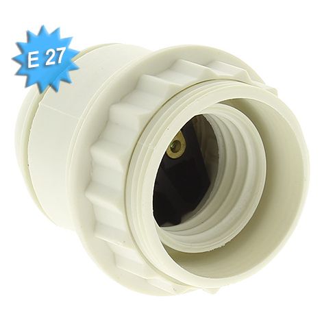10 douilles e27 blanche double bague
