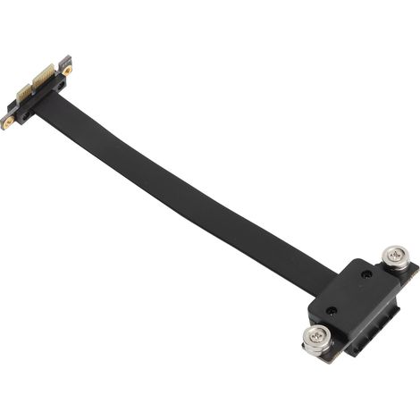 Câble d'extension PCIe 1X à double angle droit 90°, avec LED indicateur et support aimanté pour cartes réseau, longueur 15 cm (1/5)