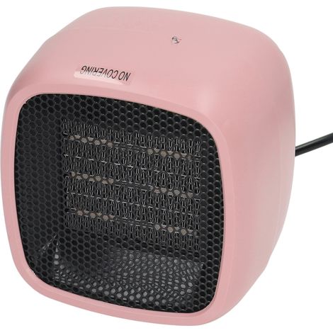 Chauffage électrique portable de bureau PTC en céramique à chauffage rapide, idéal pour les petits espaces (chambre, bureau, prise US 110 V, rose) (1/5)