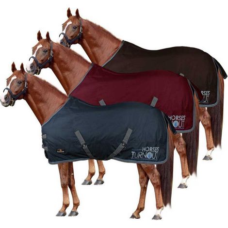 155 cm, Blu: Coperta impermeabile da paddock imbottita 200 g e tessuto esterno 600 denari modello Turnout