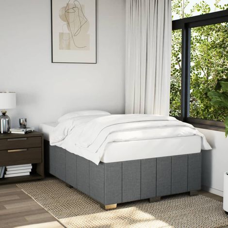 vidaXL Cadre de lit sans matelas gris foncé 120x190 cm tissu (1/5)