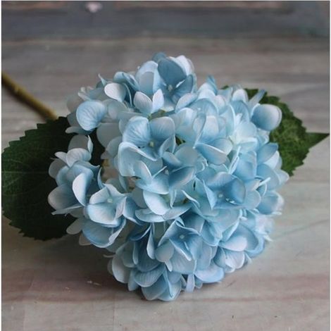 1PCS Fleurs artificielles, Hortensia, Soie et Plastique, Bleu, Décoration mariage et maison