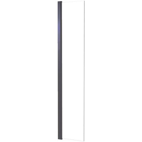 ONDEE ZEN - Déflecteur volet anti projection - Verre trempé 8mm - Finit. Noir mat - 40x200cm (1/4)