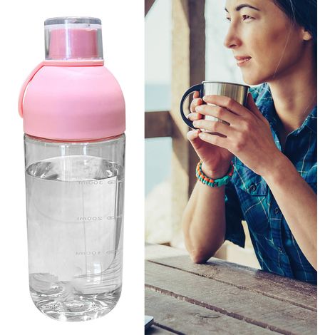 Gobelet isotherme en polycarbonate résistant aux hautes températures, portable et gradué, avec filtre rose, idéal pour la maison et les activités de plein air. (1/5)