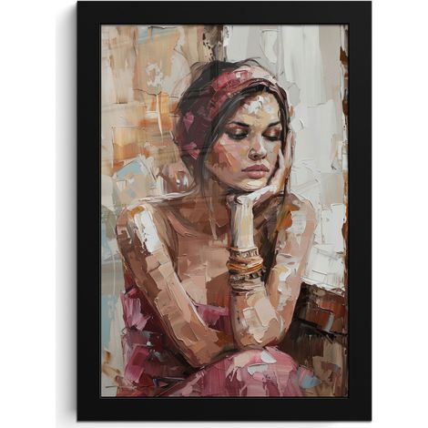 Framed Poster Woman - Paint look - Portrait - Modern 20x30 cm (1/5)