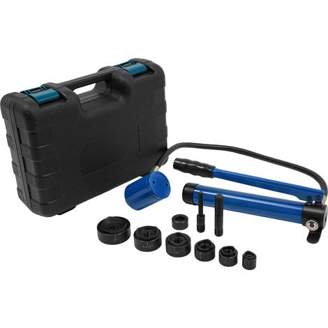 Jeu de poinçon hydraulique, force de 80KN, comprend 6 matrices de poinçonnage, Bleu (1/2)