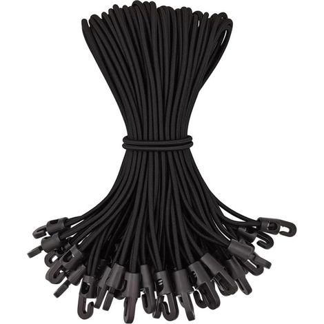 Lot de 50 tendeurs élastiques avec crochets, tendeurs en caoutchouc avec crochets pour bâche de piscine de haute qualité (1/5)
